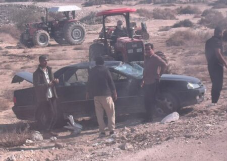 واژگونی دو پژو ۴۰۵ و یک پژو پارس در جاده‌های دیّر؛ پنج نفر مصدوم شدند