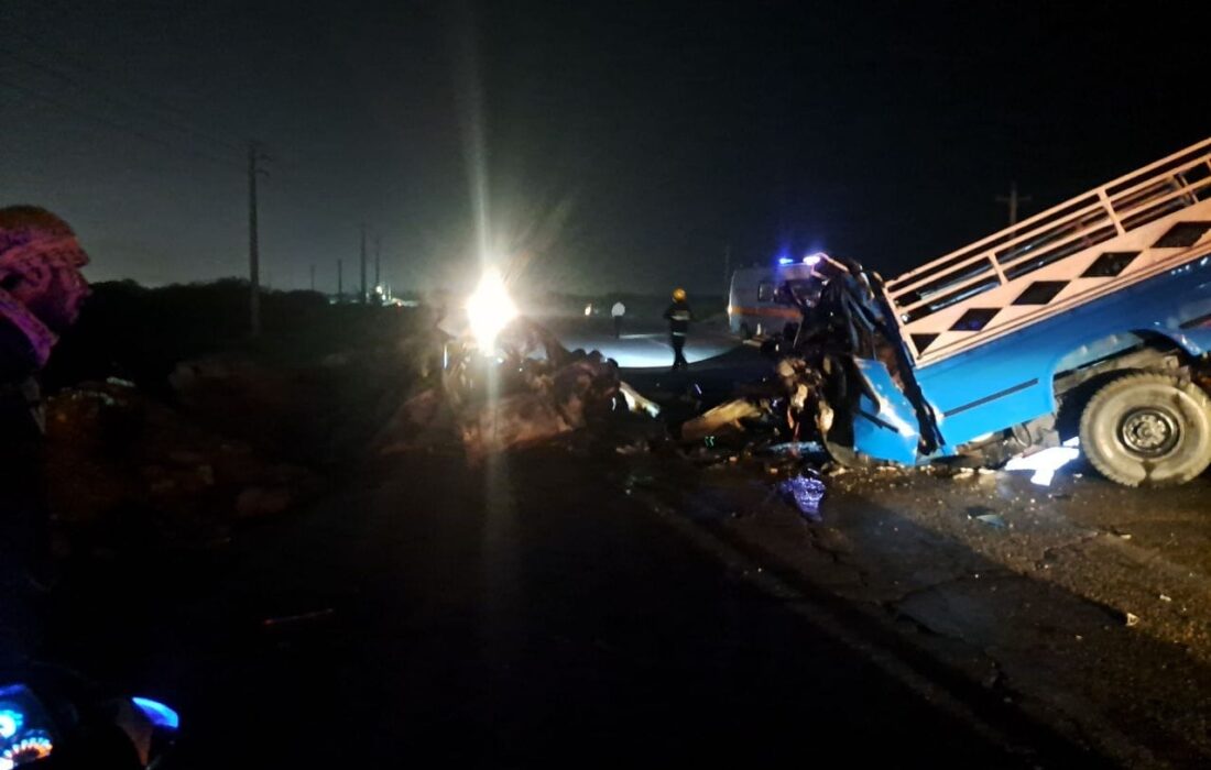 ۴ کشته در تصادف مرگبار پژو و نیسان حامل کپسول اکسیژن در بندر دیّر